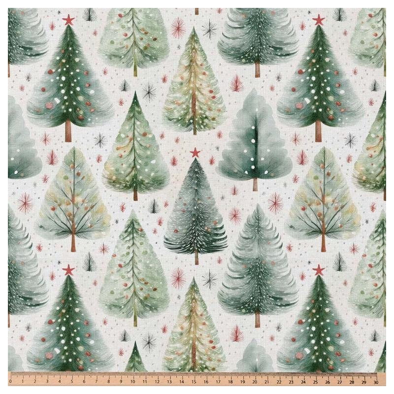 Printed Cotton IVALO White / Green